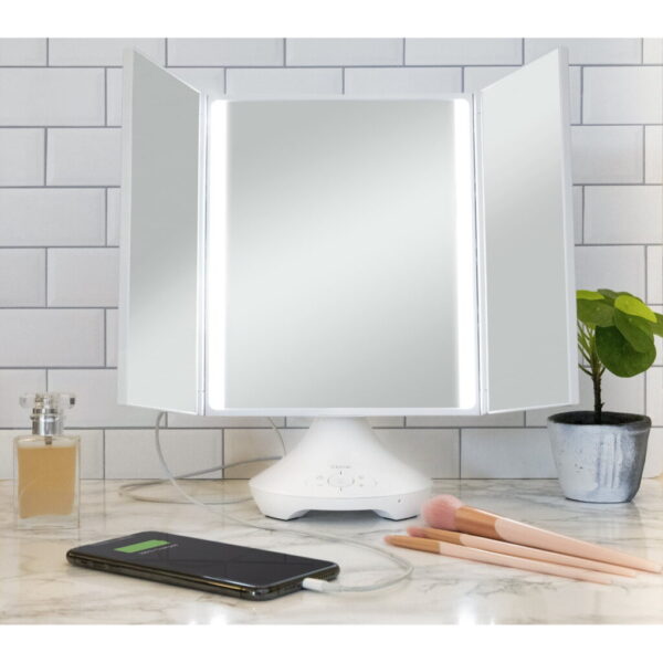 Espejo iHome Beauty iCVBT4 con Altavoz Bluetooth Blanco