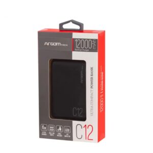POWER BANK ARGOM C12 12000MAH NEGRO