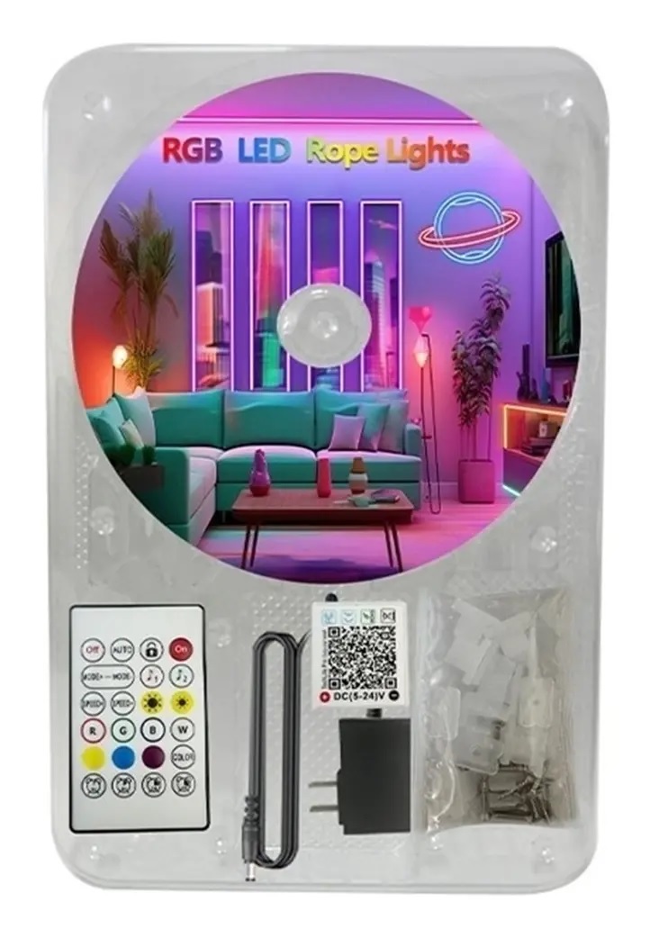 Cinta neon led 12v-24v 5m rgb ritmica